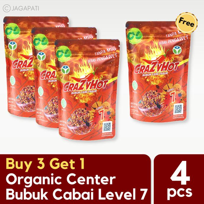 

Buy 3 Get 1 - Organic Center - Crazy Hot Level 7 Chili Powder