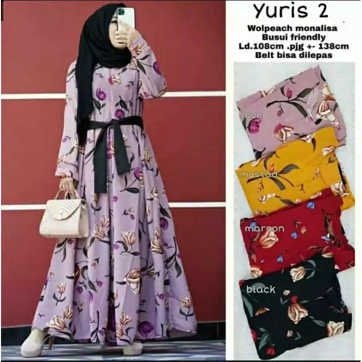 Yuris Maxy / Gamis Katun Monalisa / Home Dress Yuri 2 Maxi // GAMIS BUNGA TULIP
