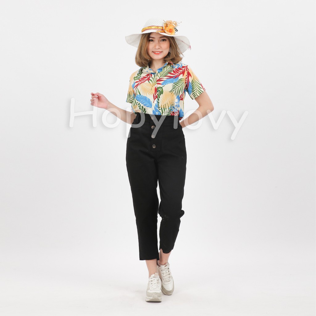 HOPYLOVY - Celana Bahan Kancing 4 Wanita Netiza Cutting Pants