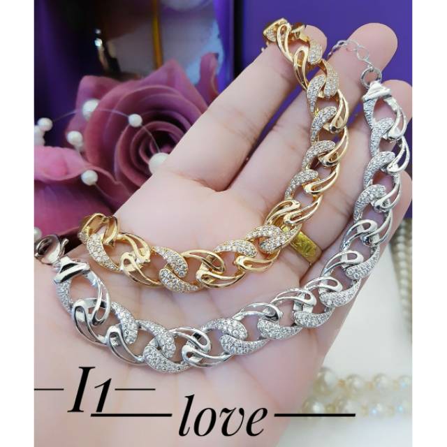 Gelang Rantai Xuping Gold | Silver Gelang Wanita Lapis Emas