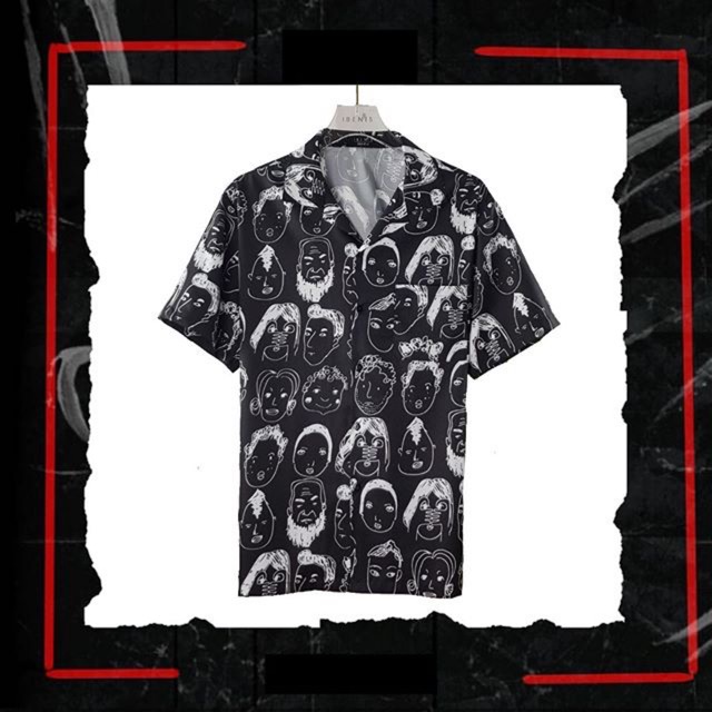 Face Sketch 1 Black Shirt - I009