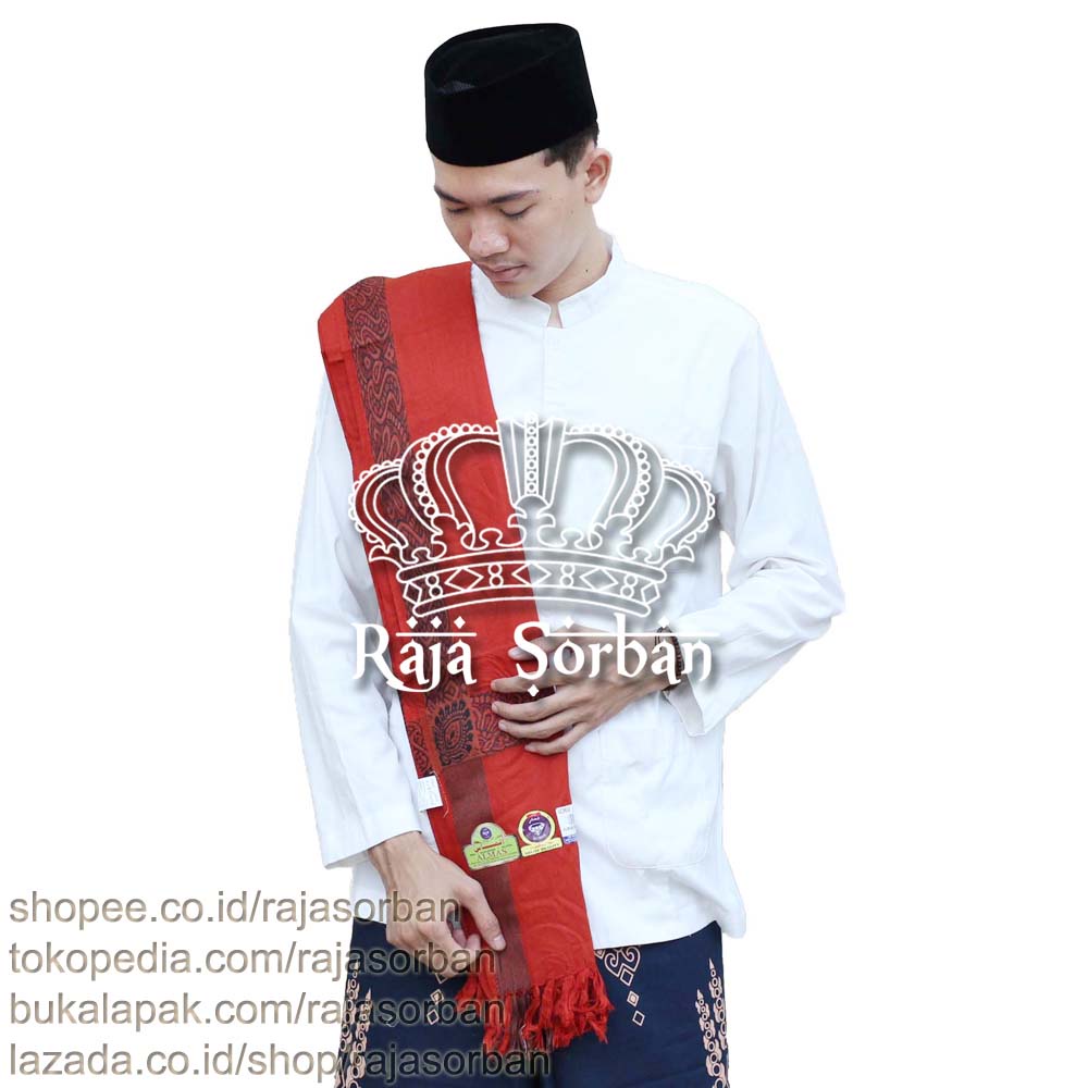 Sorban Kashmiri Almas Tri Star - Original Kashmiri Shawl Almas Merah