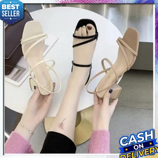 Hils Wanita Hills Hells Haihils Haihil Sepatu Hak Pesta  Te Hm44 Hak Tali Wanita R 36 Zara Hak Kaca 