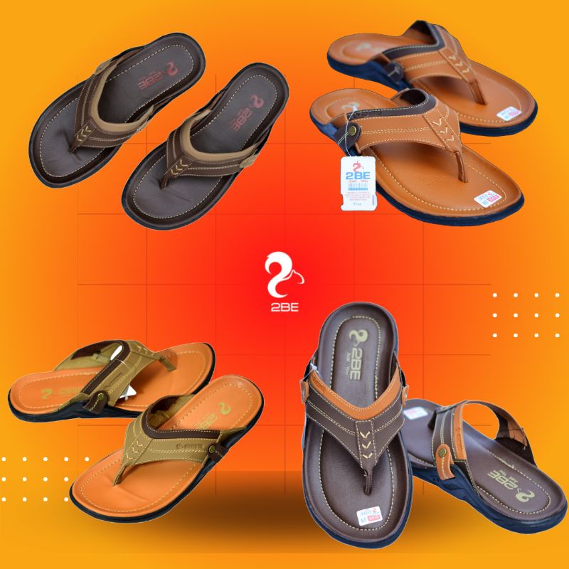 Sandal Kulit Pria 2BE 01 Original Original Sandal Jepit Kasual