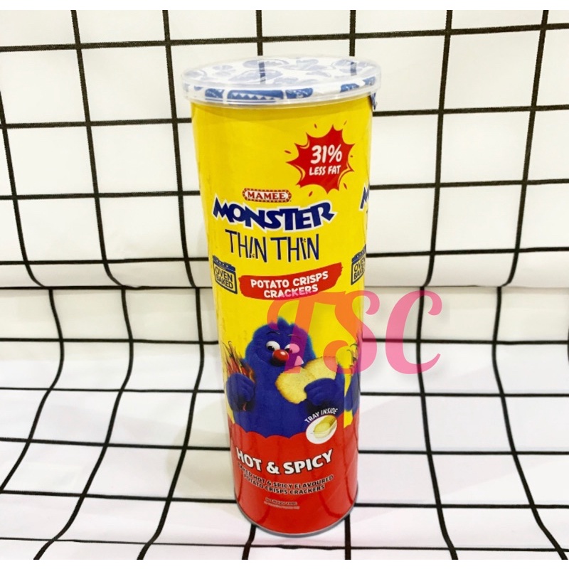 

Mamee Monster Thin Thin Pedas Kraker Kentang Pedas