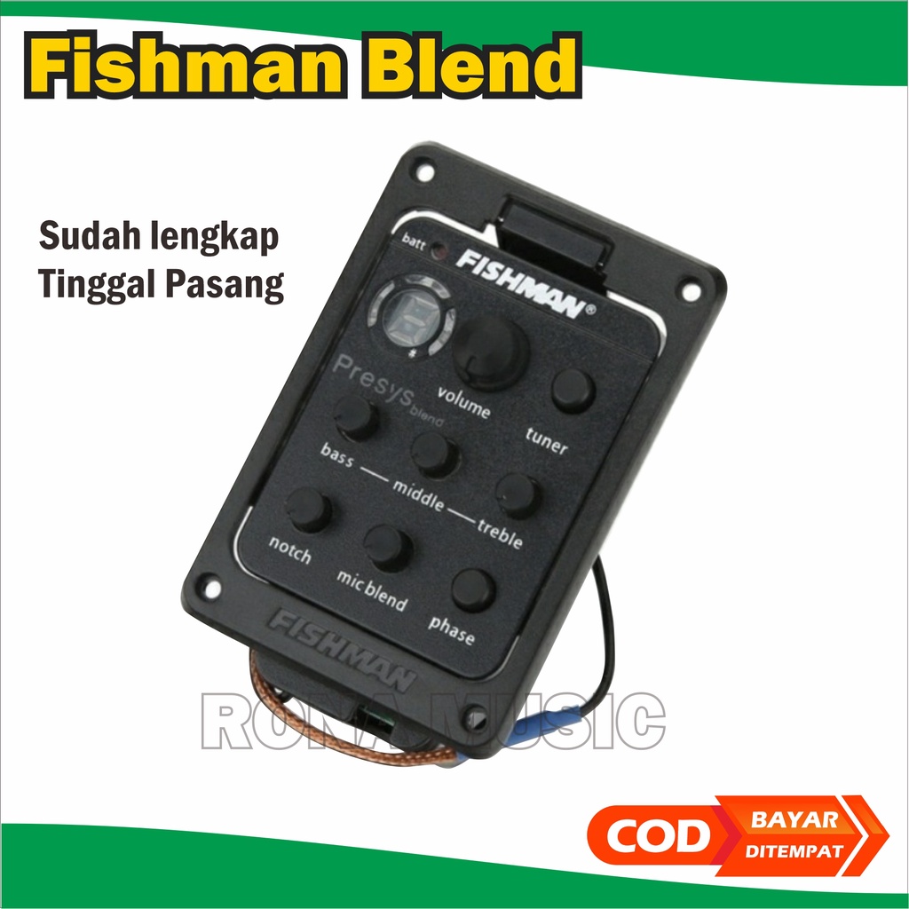 Equalizer Gitar Fishman presys Blend Preamp Gitar Akustik Amplifier Gitar Tuner