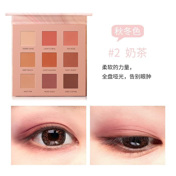 FOCALLURE New 9 Colors Eyeshadow Palette With Mirror FA-62