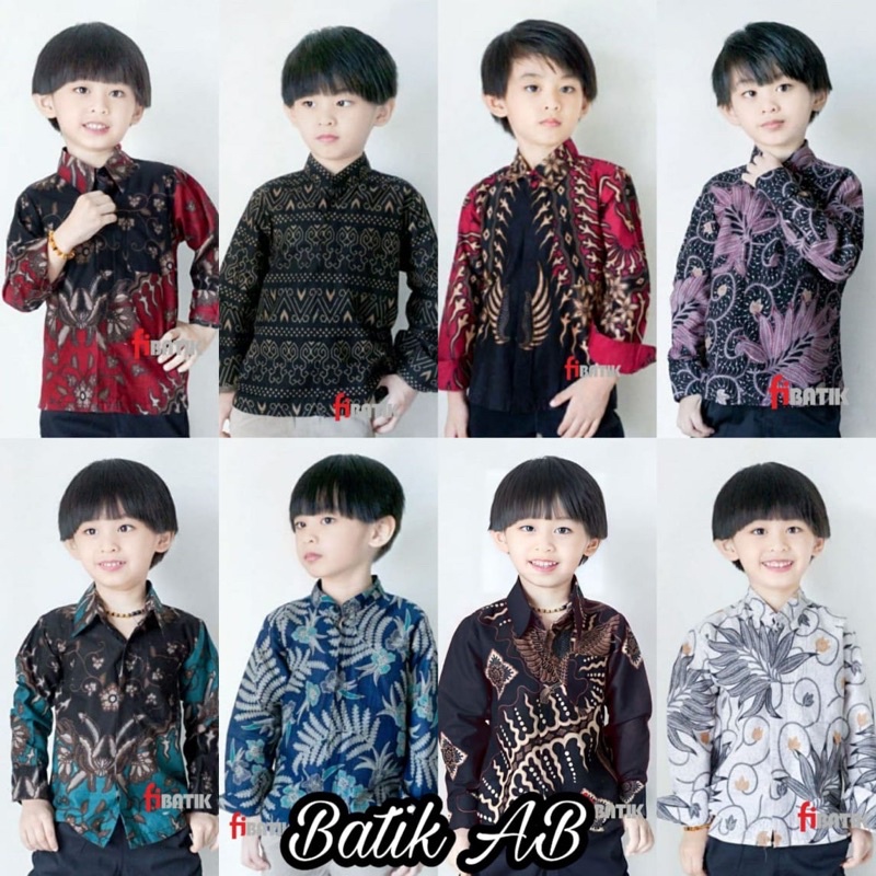 Jual Kemeja Batik Anak Cowok Baju Batik Anak Lengan Panjang Umur 2 13