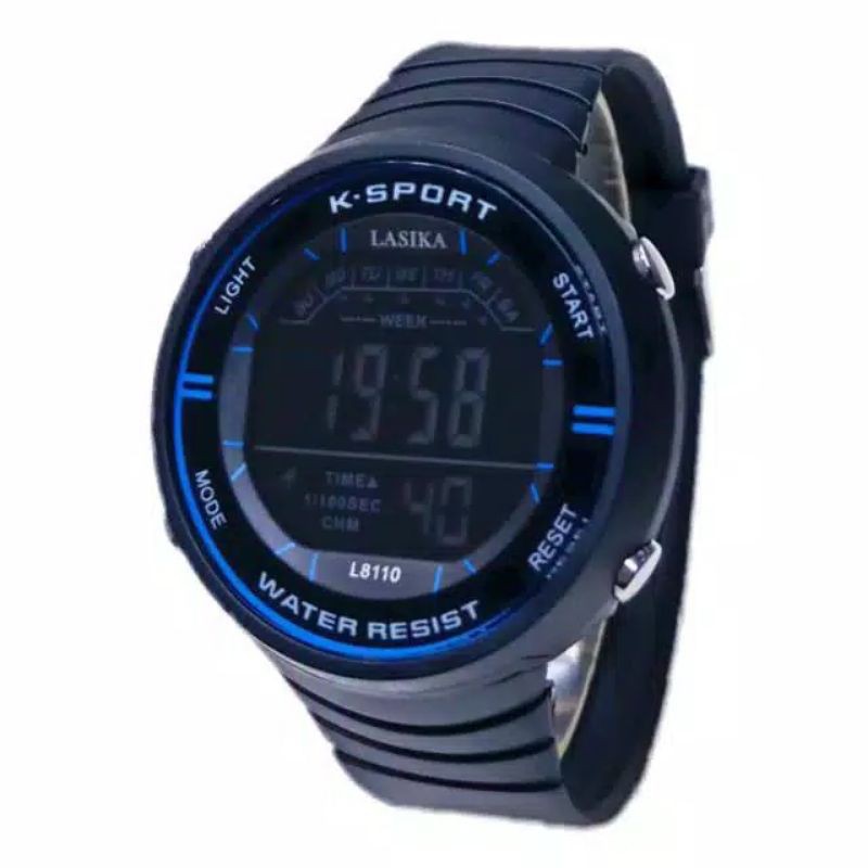 (Cod)Jam Tangan Pria Lasika L8110 Bulat Digital Water Resisst Rubber(Dikirim Jakarta)