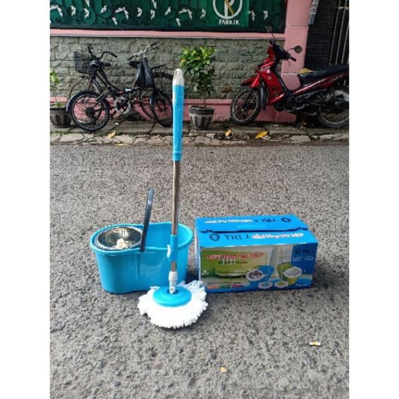 Pel Lantai Putar Pel Lantai serbaguna Spin mop pel lantai plastik Mini Mop Set TRI-J 360 spin mop sh