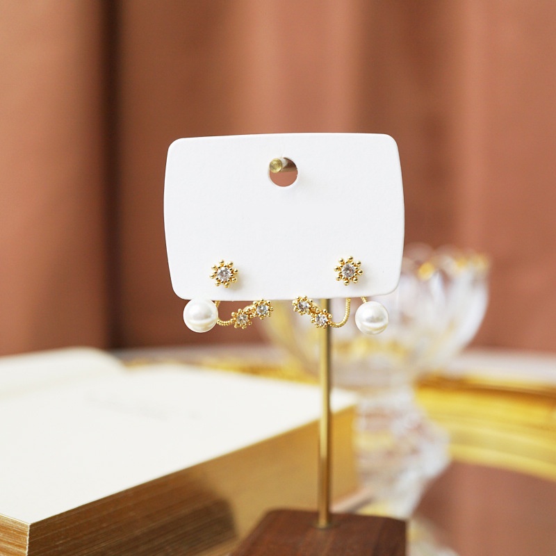 Korean Style S925 Silver Needle Sunflower Simulation Pearl Design Metal Earring for Women