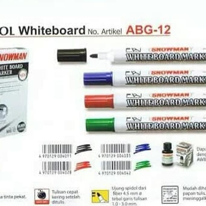 

SPIDOL WHITEBOARD/SPIDOL PAPAN TULIS SNOWMAN ABG12 PALING MURAH