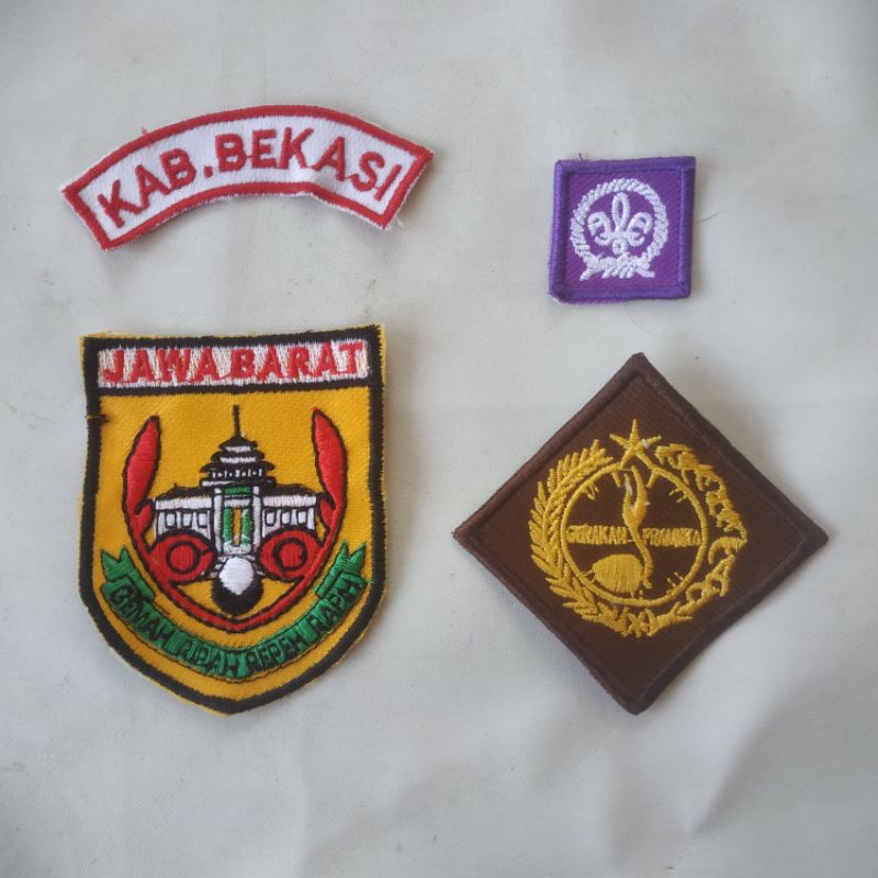 Bet pramuka lengkap anak laki-laki Badge kwarda Jawa Barat bed pramuka Jawa Barat bordir
