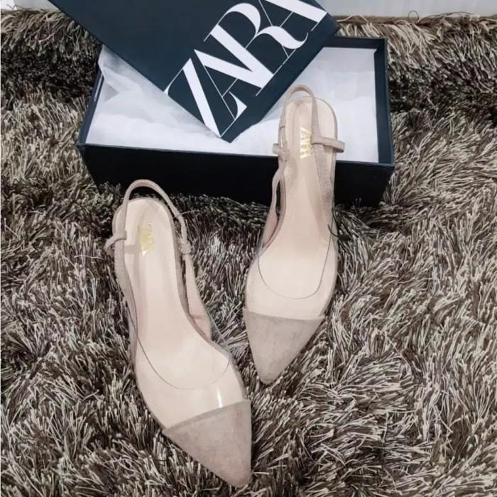 Heels Zara Vinyl Slingback Plated Heels Sepatu Wanita Original Zara 05