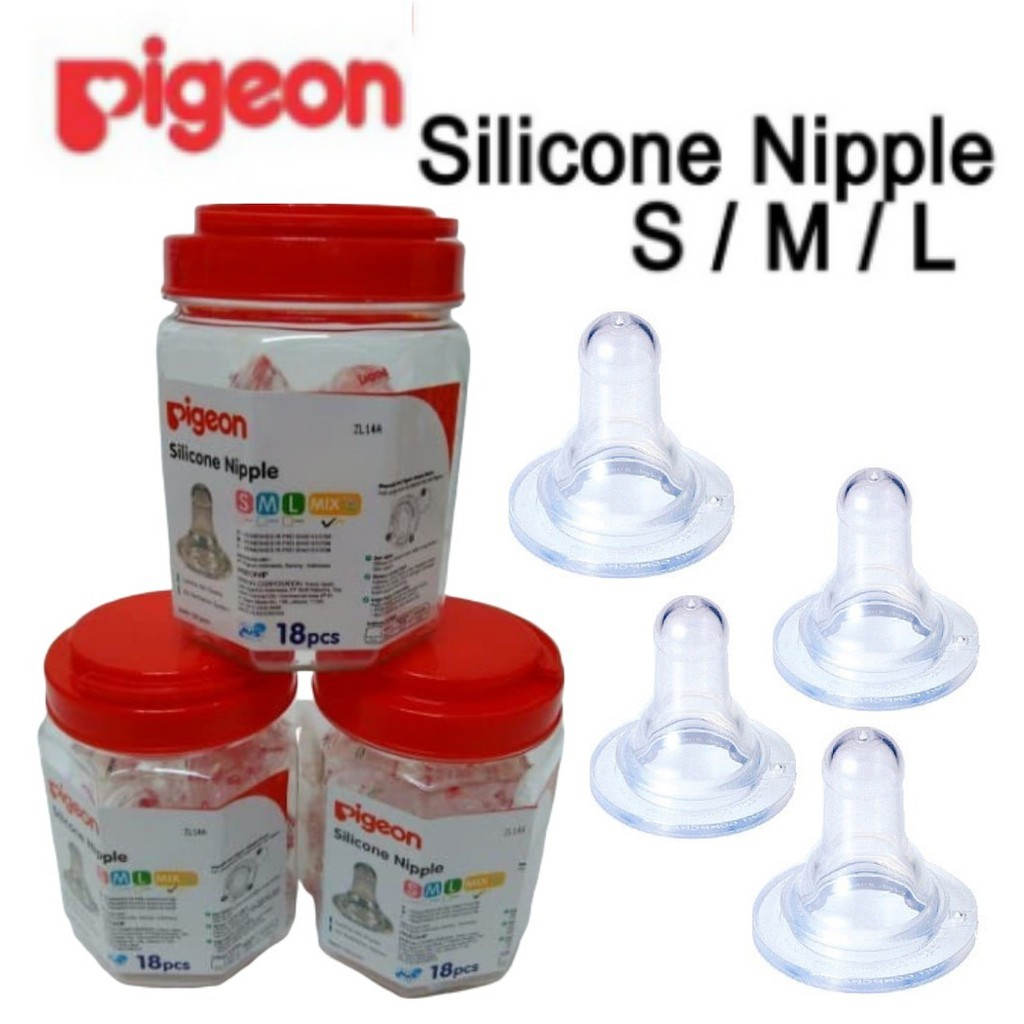 Dot Pigeon Silicone Nipple Dot Bayi Botol Susu Satuan size SML