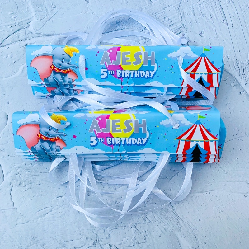 

Dumbo Gajah Cute Label Kantong Snack Goodie Bag Birthday / Ulang Tahun Souvenir Hampers