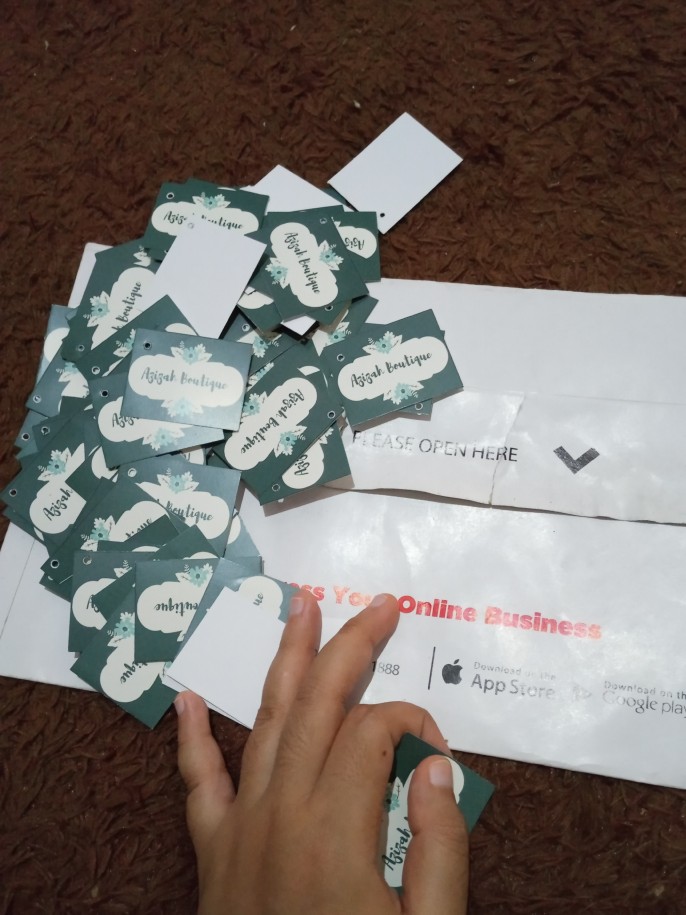 Hang Tag Custom Hangtag Label Merek Baju Jilbab Hijab Thrift 100 Pcs