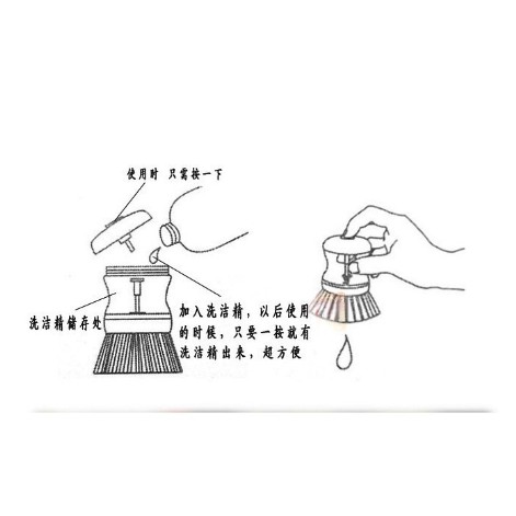 Sikat cuci piring + dispenser sabun cleaning Soap Dispenser scrubber-5