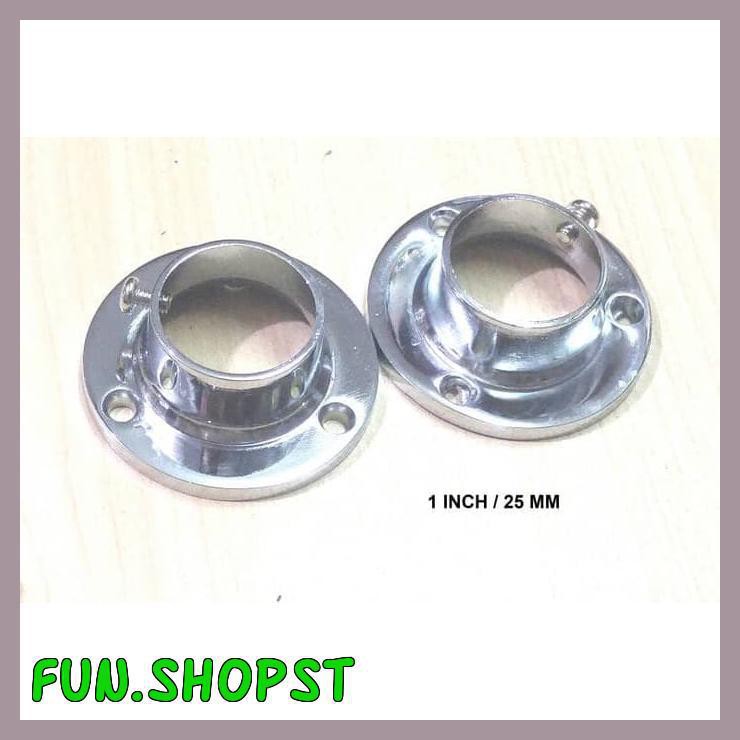 BRACKET TOPI NATURE 1" STAINLESS STEEL / SAMBUNGAN PIPA / BRACKET PIPA