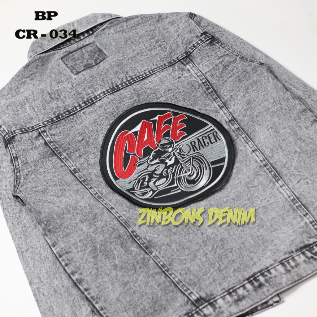 Back Patch Chopper emblem bordir cafe racer patch bordir emblem cocok di aplikasi kan ke jaket jeans dan outpit