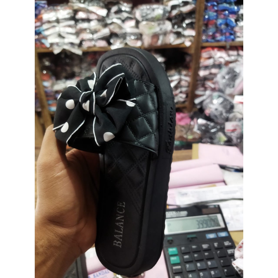 Sandal selop wanita motif pita polkadot balance 239-3 (36-40) sandal wanita karet jelly terbaru/sandal terbaru 2022