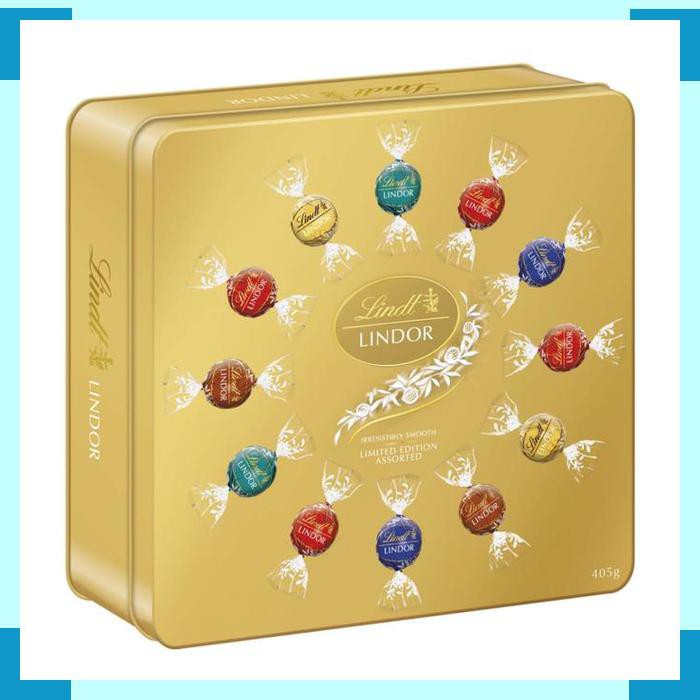 

Lindt Lindor Tin Limited Edition Assorted Mix Chocolate 405g Cokelat