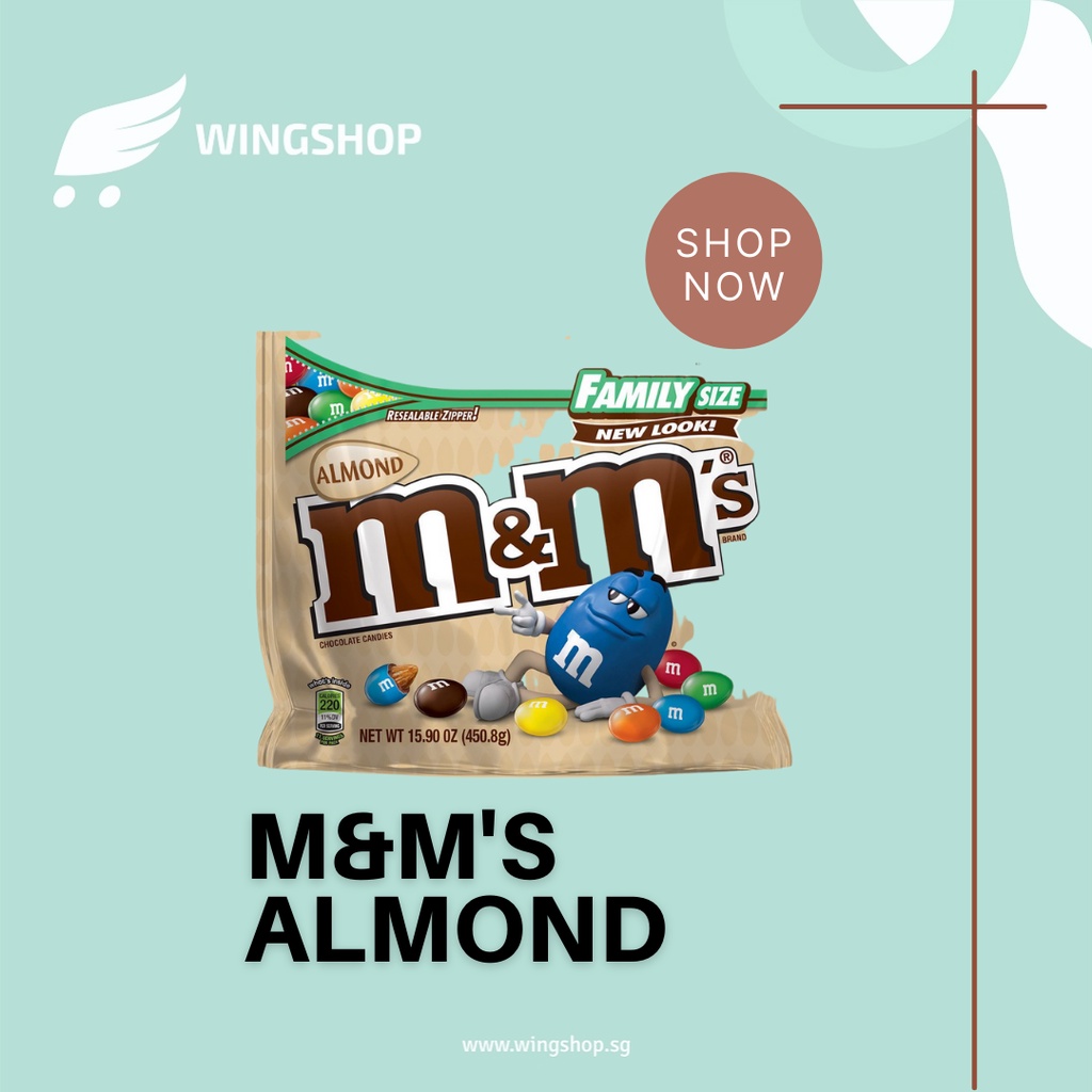 

(PO) M&M's Almond Family Size Chocolate Candies- M&M Cokelat Almond Size Keluarga 284 Gram