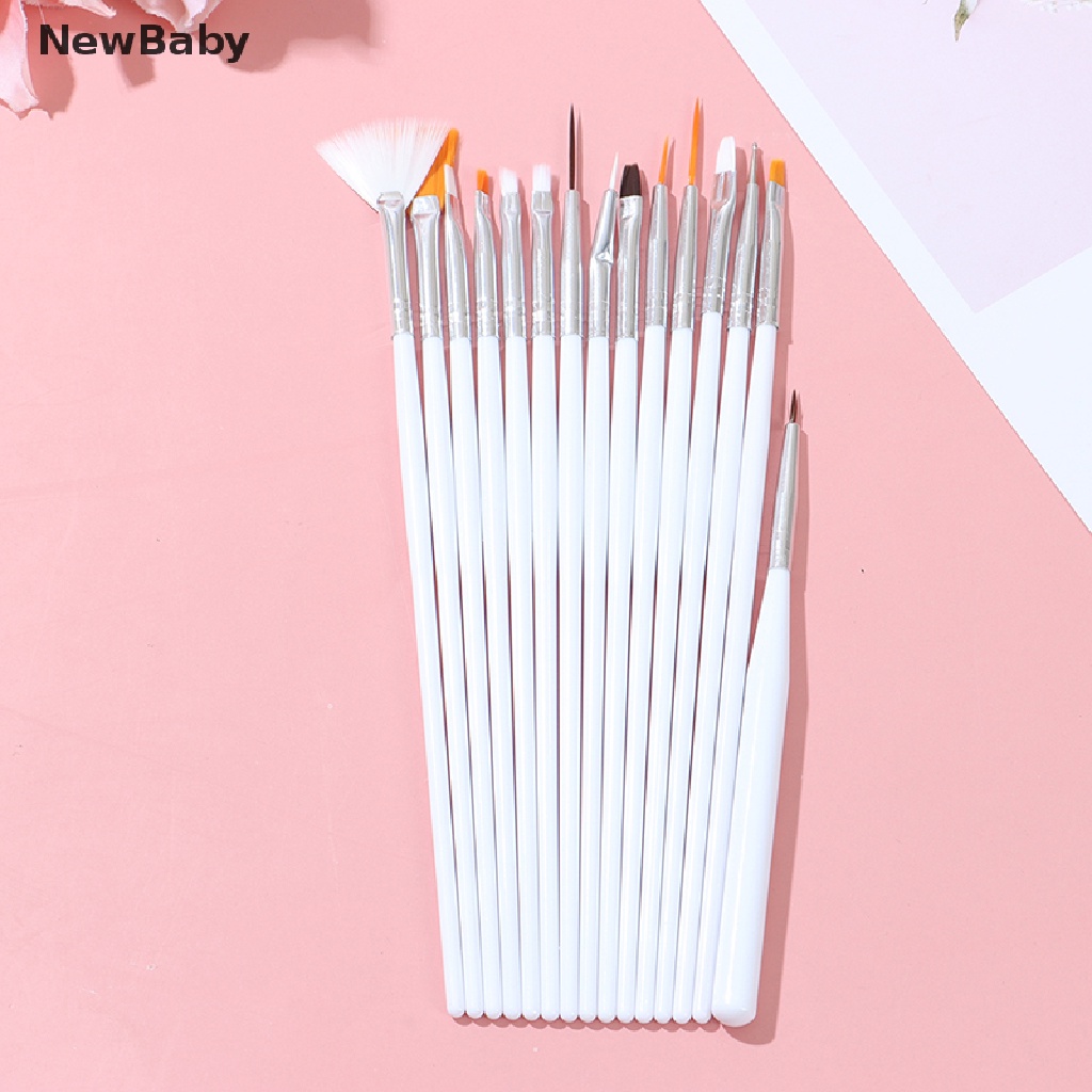 Newbaby 15Pcs / Set Kuas Lukis Kutek Gel UV Untuk Nail Art / Manicure DIY