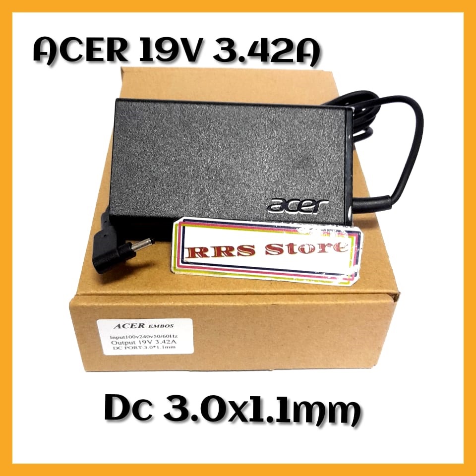 Adapter Charger Laptop ACER 19V 3.42A 65W 3.0*1.1 Mm ACER Aspire S3 S5 S7 P3 Iconia C740 C720 Tab W500 W700 C740 C910