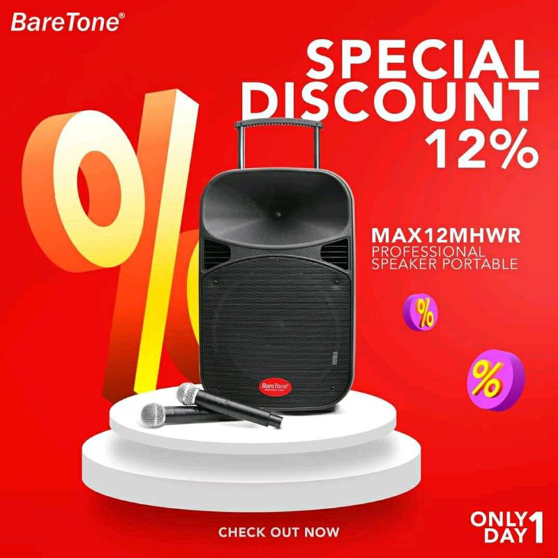 Speaker portable meeting wireless Baretone MAX8EB MAX 8 EB MAX 8EB 8 inch speker 8 inch original