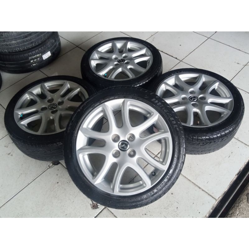 Velg Mobil Variasi Velg Mobil Second Mazda 2 Ring 16 H4x100 + Ban Dunlop 195 50 r16 Buat Vios Calya 