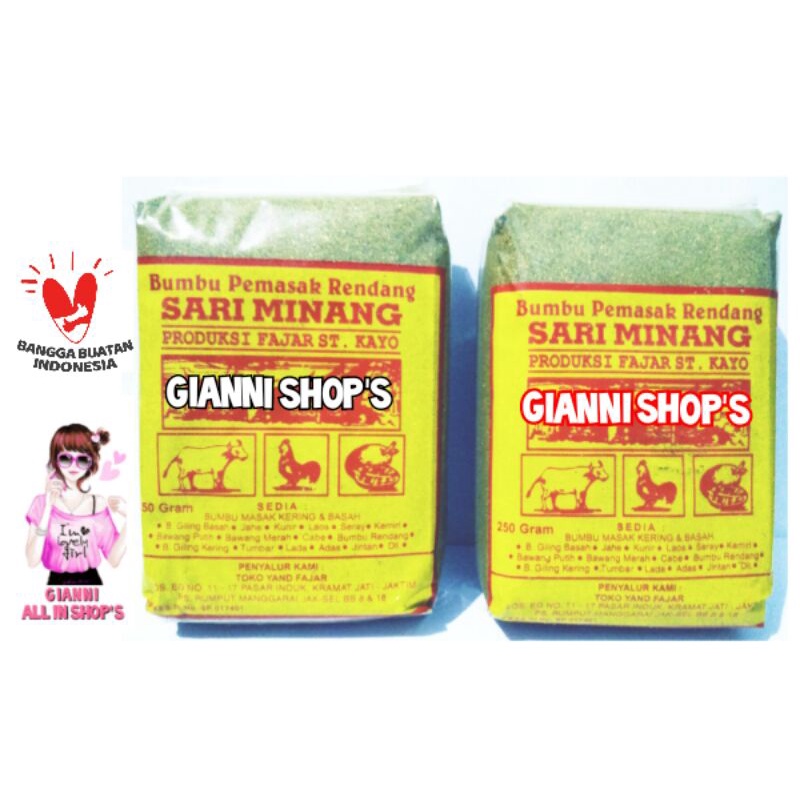 

BUMBU RENDANG SARI MINANG SARIMINANG 250Gr 250 Gr