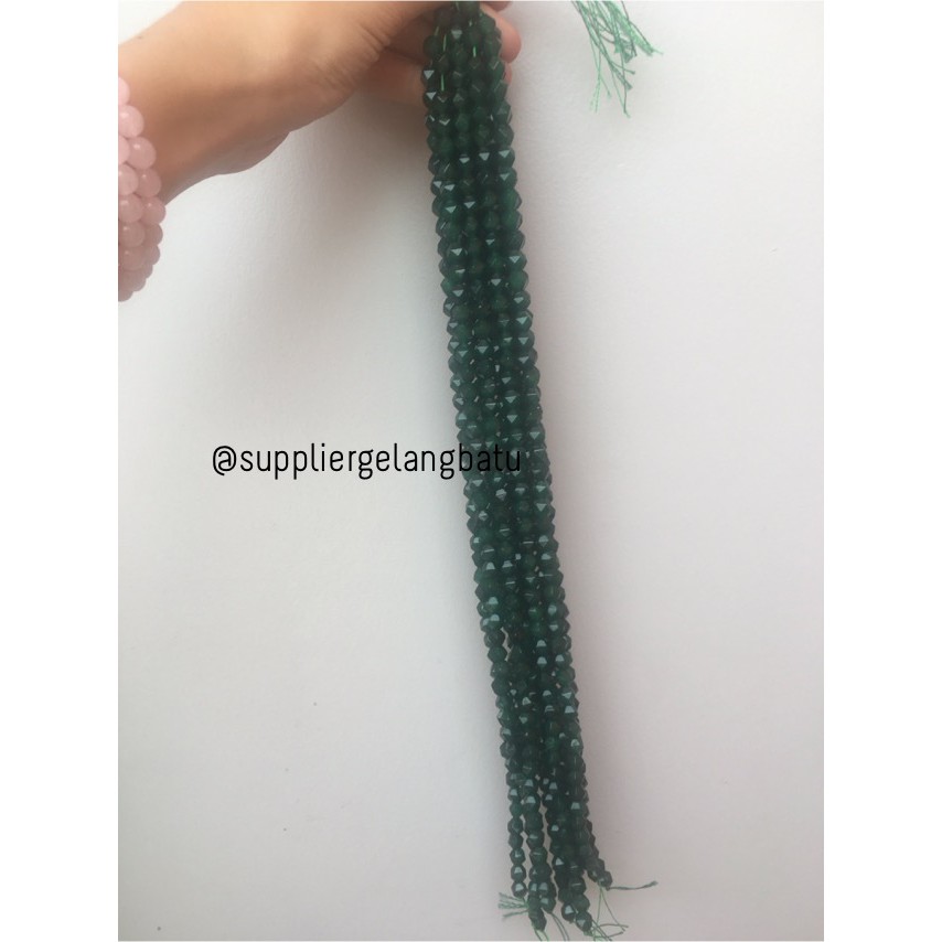 batu faceted hexagon Stone 8mm giok tua jade akik bahan gelang kalung craft bahan aksesoris grosir