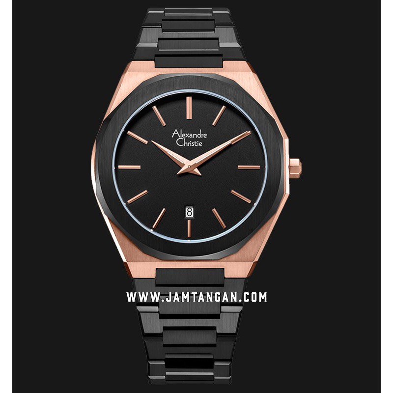 Alexandre Christie AC 8600 MD BBRBA Men Black Dial Black Stainless Steel Strap