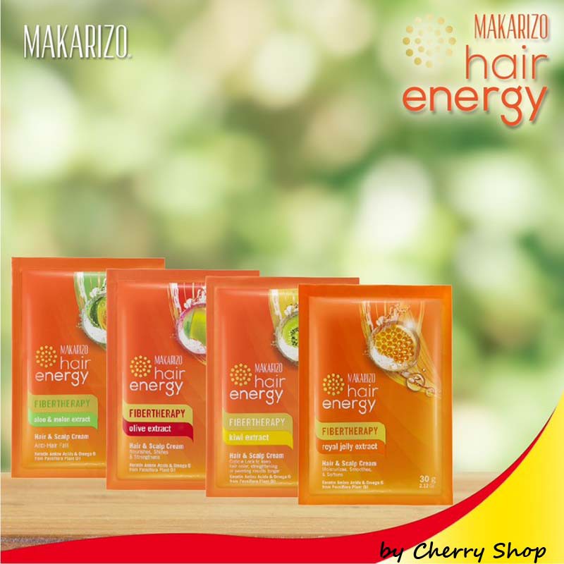 [60ML] MAKARIZO Hair Energy Hair &amp; Scalp Creambath Sachet 60 mL | Fibertherapy