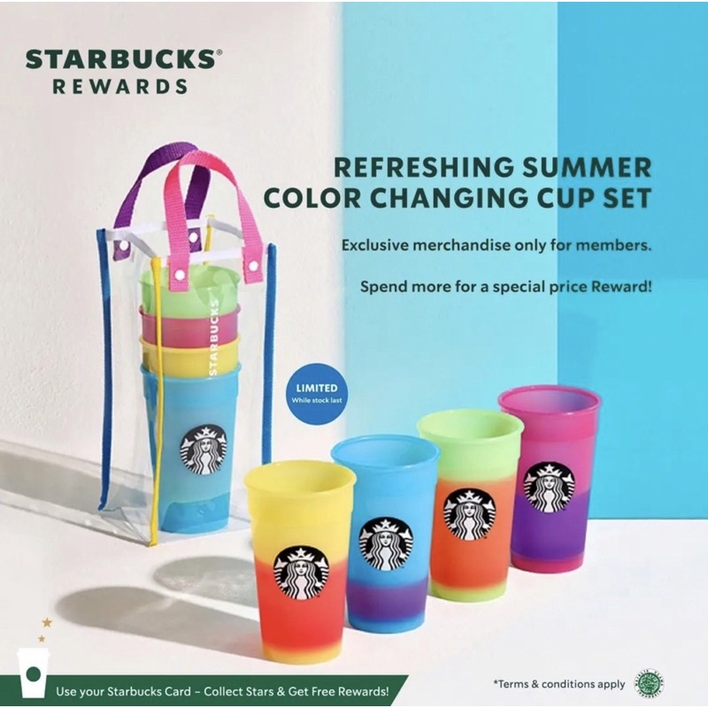 starbuck color changing cup set summer