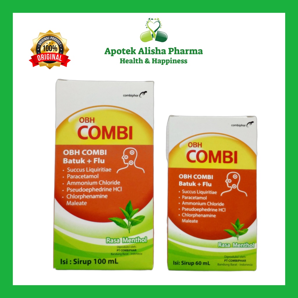 OBH COMBI PLUS MENTHOL Sirup 100ml 60ml - OBH Combi Plus Sirup / OBH Combi Flu Batuk / OBH Kombi Batuk Flu / Obat Flu dan Batuk Berdahak