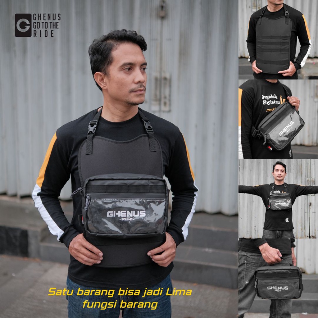 Tas pelindung dada motor anti air dan angin Pelindung dada tactical Chest Bag Tas dada  sepeda motor