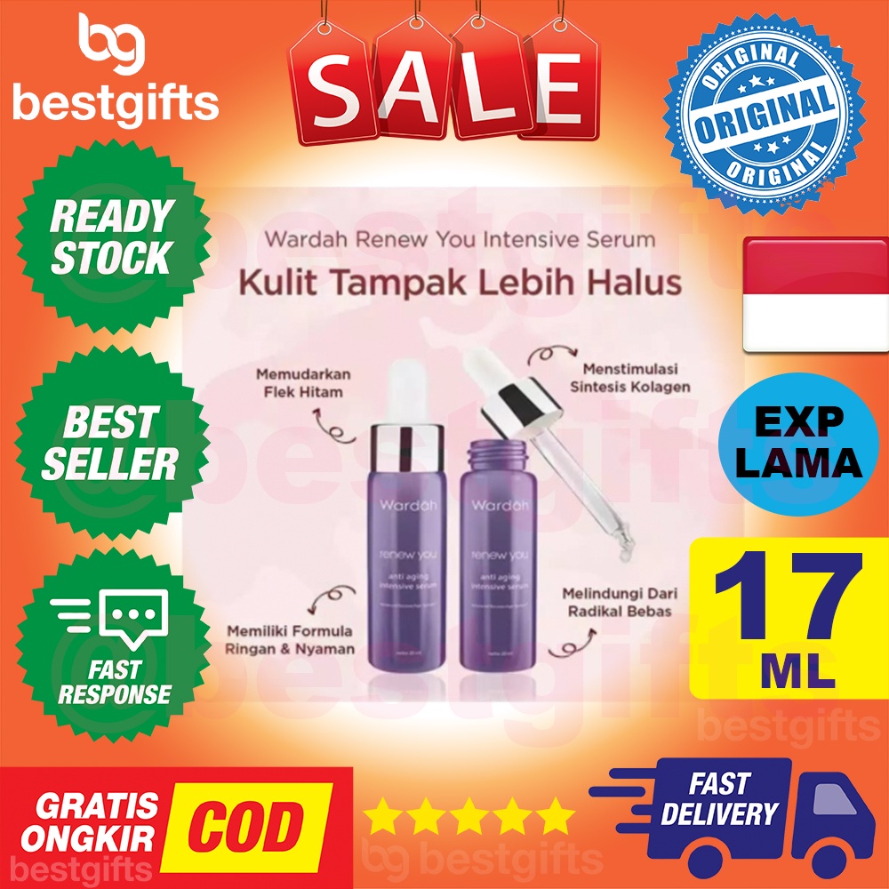 WARDAH RENEW YOU ANTI AGING INTENSIVE SERUM SAMARKAN GARIS HALUS KERIPUT MENCERAHKAN WAJAH 17 ML