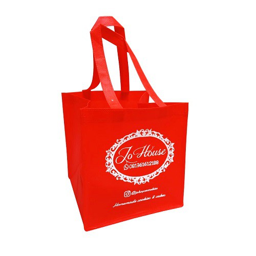 Tas spunbond Box sablon - Nasi kotak / kue