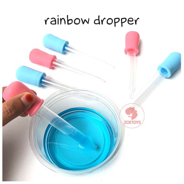 Zoetoys Rainbow Dropper | Pipet Plastik Tetes Alat Bantu Minum Obat Bayi | Mainan Edukasi Anak