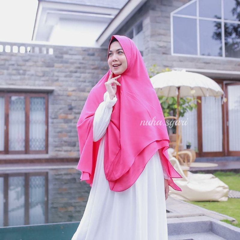 Khimar Jumbo Ceruty babydoll two layers FAUZIAH ori by nuha syari