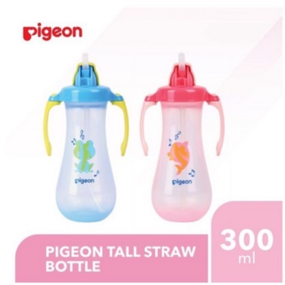 PIGEON Tall Straw Bottle Training Cup Besar Dengan Sedotan 300ml