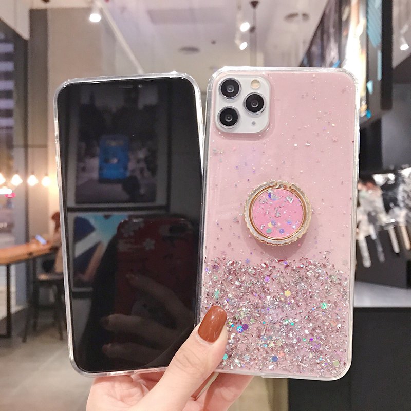 Hot Sale！Soft Case OPPO A5 A9 2020 A15 A15s A93 Reno4 F Reno 5F A3S Realme C1 A7 A5S A12 A37 Neo 9 F9 Pro Shining Ring Casing Xiaomi Redmi Note 10 Pro