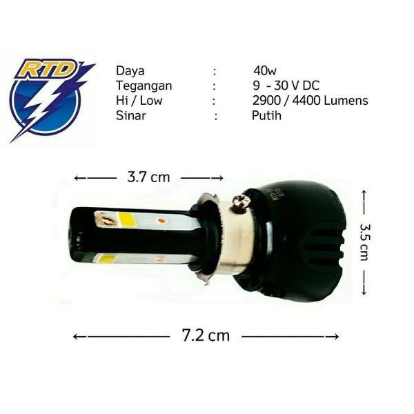 Lampu Depan RTD M02G DC 40W 3led LED