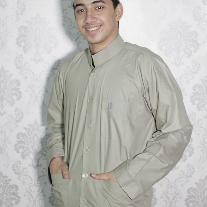 PRIA-SET-KOKO-BAJU- KOKO THOYBAH ( SILVER SAGE ) - SILVER SAGE, S -BAJU-KOKO-SET-PRIA 694 PAKAIAN-
