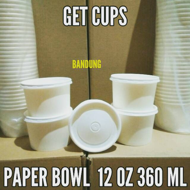 

Paper cup 12 oz 360 ml + tutup isi 50 pcs