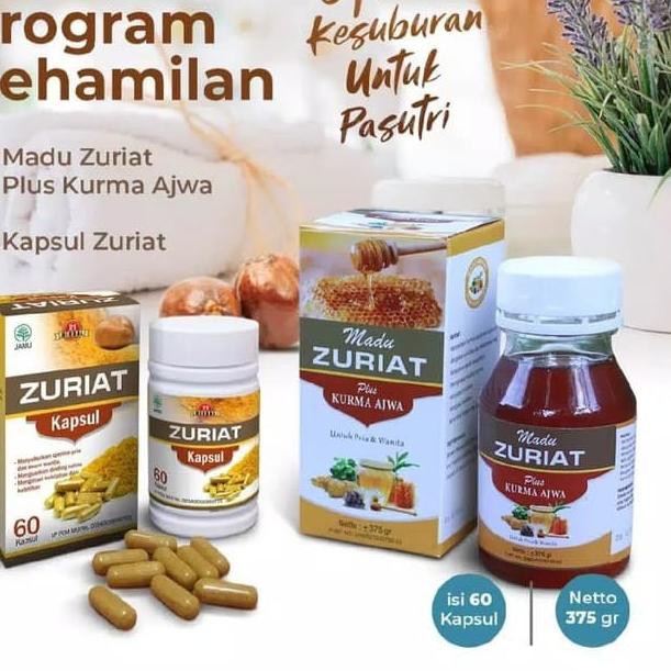 Produk Terbaik Paket Promil Madu Zuriat Kurma Ajwa dan Kapsul Zuriat 21
