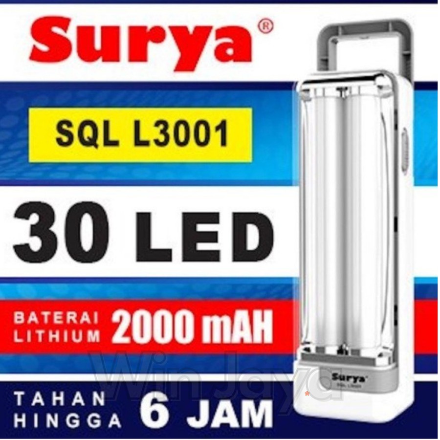 LAMPU LED EMERGENCY SURYA SQL L3001 30 SMD LED SENTER DARURAT PORTABLE