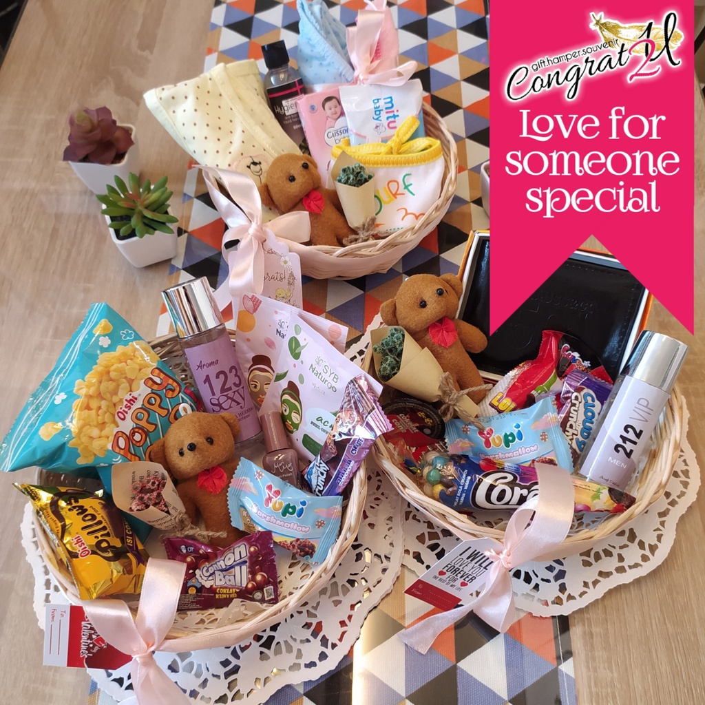 KADO HADIAH ULANG TAHUN VALENTINE ANNIVERSARY HAMPERS MURAH UNIK CANTIK UNTUK PACAR WANITA PRIA KERANJANG GIFT BOX SET PARCEL BONEKA SNACK BUNGA WEDDING PERNIKAHAN HAMPER PARSEL TEMAN PEREMPUAN LAKI LAKI COUPLE CEWEK COWOK